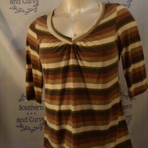One Clothing Pullover Striped Knit Blouse, Size 2X
